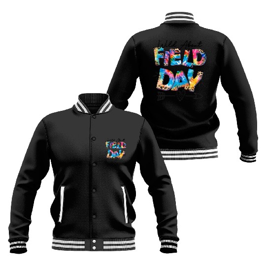 Tie dye leopard Wild About Field Day Teacher Kids Baseball Jackets