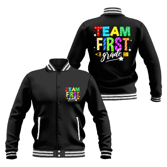Team First Grade For Elementary Teacher Baseball Jackets