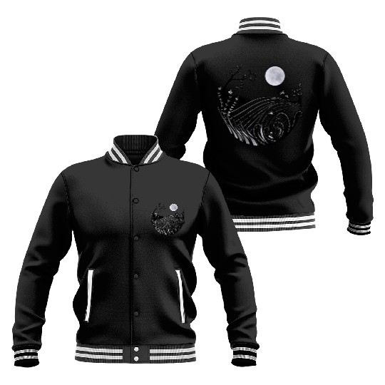 Full moon landscape Baseball Jackets