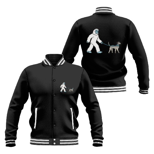 Bigfoot Sasquatch Walking Irish Wolfhound Baseball Jackets