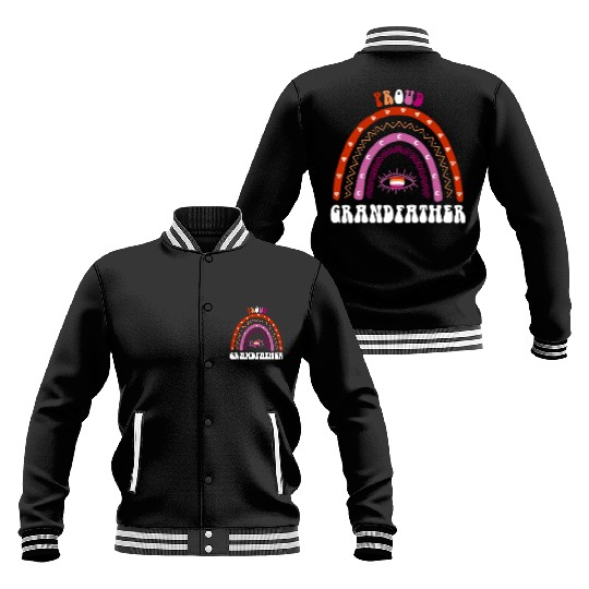 Lesbian Rainbow Proud Grandfather Lesbian Baseball Jackets