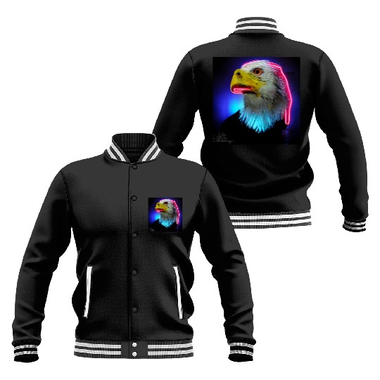i love america neon bright lightsamerican eagle Baseball Jackets