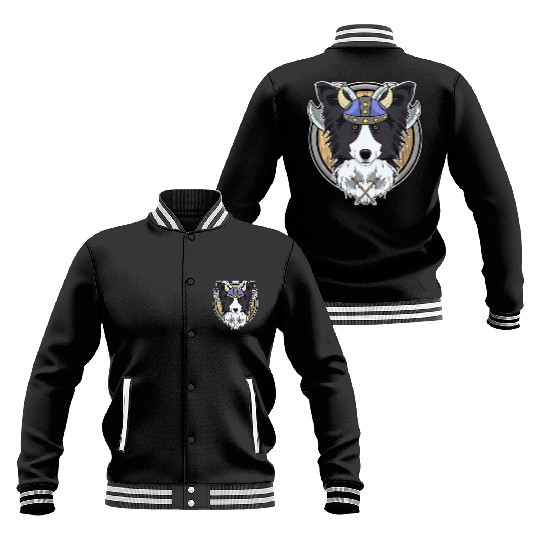 Border Collie I Valhalla I Viking Baseball Jackets