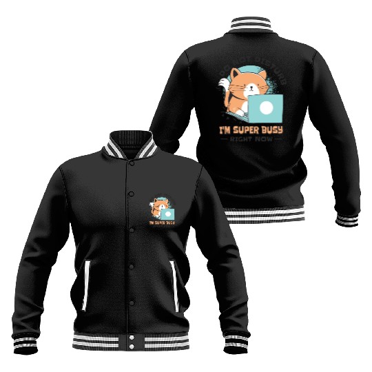 Working Busy Cat Employee Cat Owner Worker Baseball Jackets