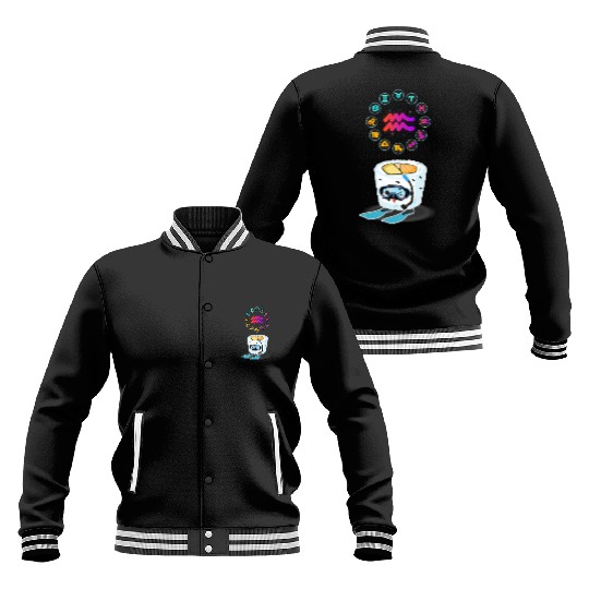Japanese Sushi Funny Aquarius Zodiac Sushi Lover Baseball Jackets