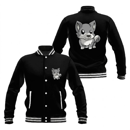 Puppy Wolf Baseball Jackets