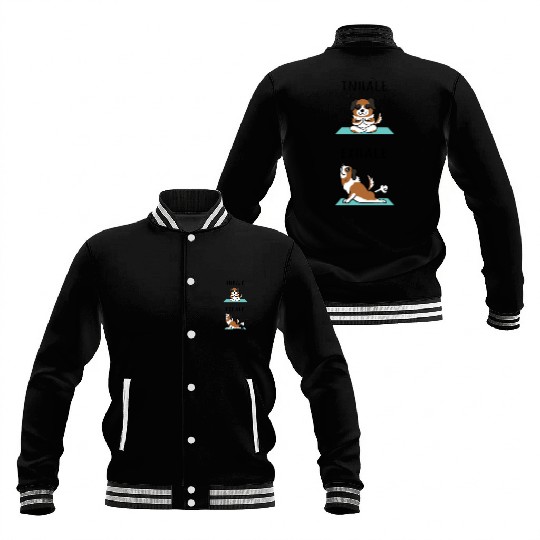 Yoga Inhale Exhale Saint Bernard Baseball Jackets