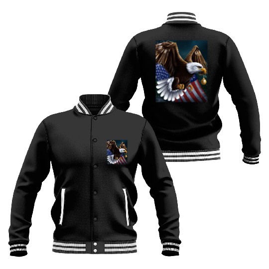 Patriotic Christmas Sea Eagle With US Flag And Baseball Jackets