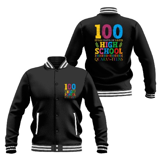 100 Days Of High School Quaran-teens Masked Baseball Jackets