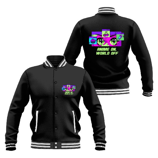 Anime On World Off Funny Japanese Humor Japan Anim Baseball Jackets