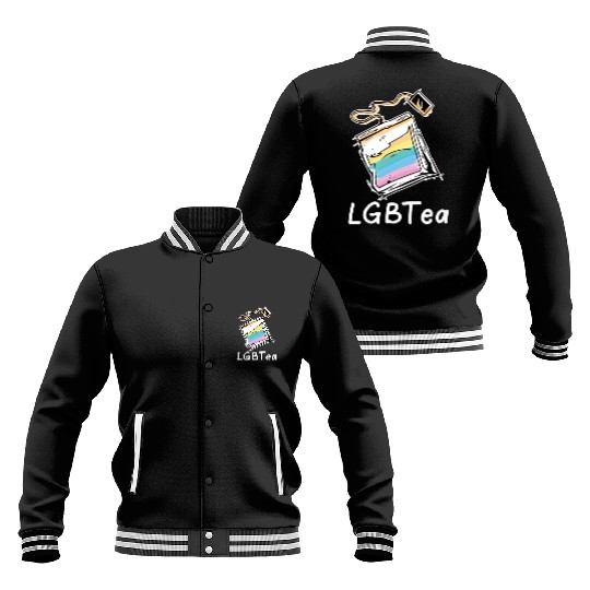 Cute LGBTea Funny Teabag Rainbow Aesthetic Pride M Baseball Jackets