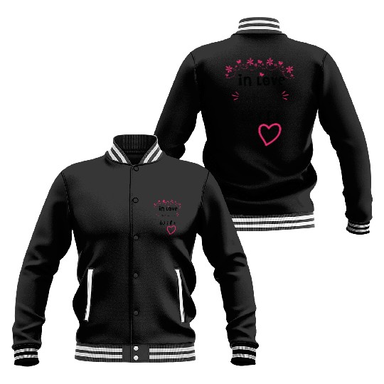 Love with My WIFE Cute Valentine day Mom to Be Val Baseball Jackets