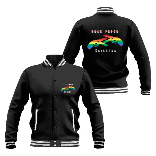 Rock Paper Scissors | Funny Lesbian Pride LGBT Baseball Jackets