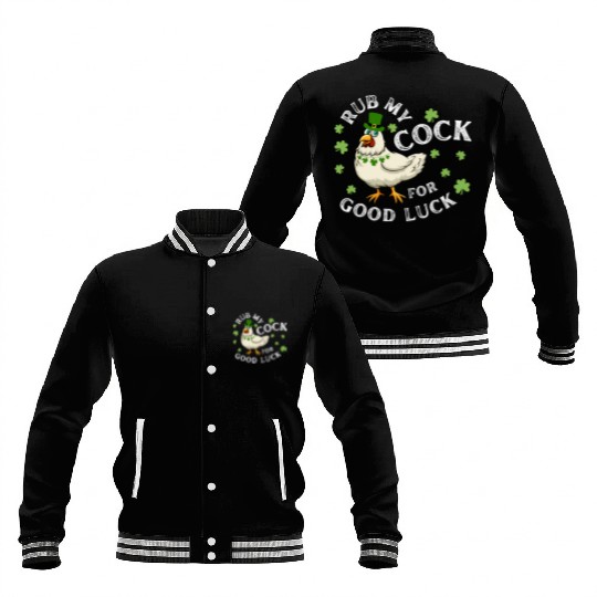 Rub My Cock For Good Luck St Patrick's Day Baseball Jackets