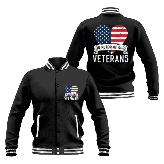 Patriotic Veteran USA Flag American Memorial Day Baseball Jackets