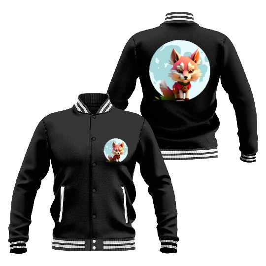 Wolf howling at the moon graphic Baseball Jackets