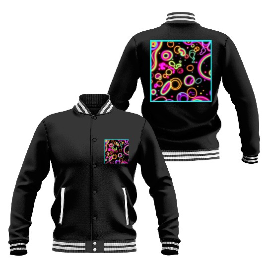Colorful Circle Neon Patterns Art Design Baseball Jackets