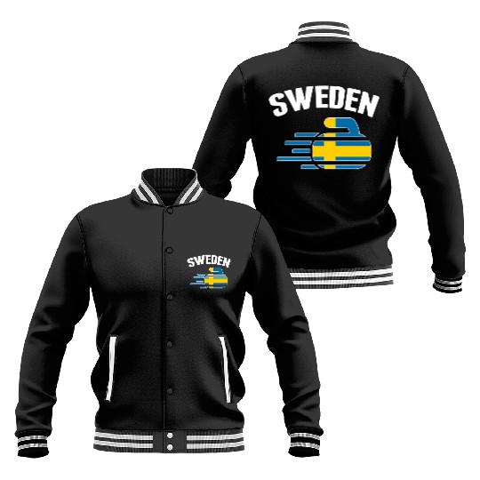 Sweden Curling Rock Sport Fans Swedish Curlers Win Baseball Jackets