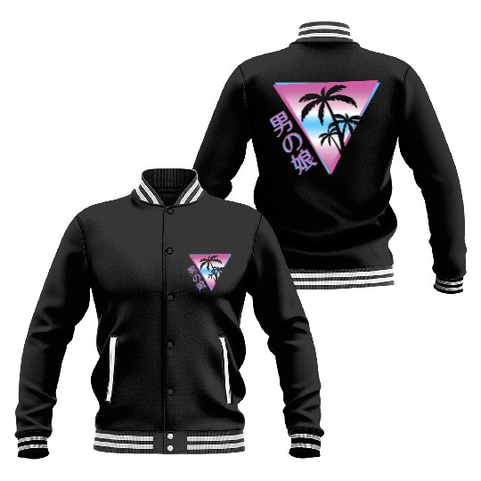 Femboy 80S 90S Palm Tree Japanese Vaporwave Aesthe Baseball Jackets