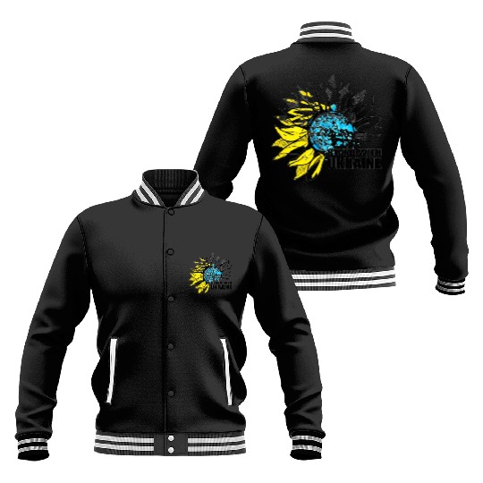 Sunflower Ukrainian Flag I Stand With Ukraine Ukra Baseball Jackets