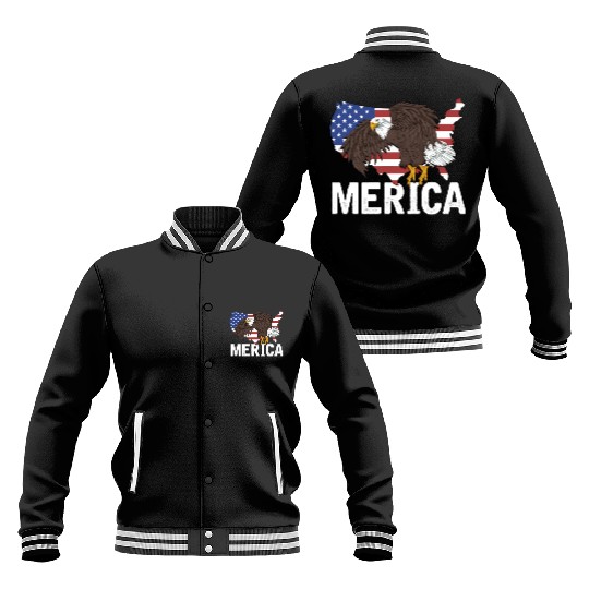 Us Flag Merica Pride Patriot Proud American Bald Baseball Jackets
