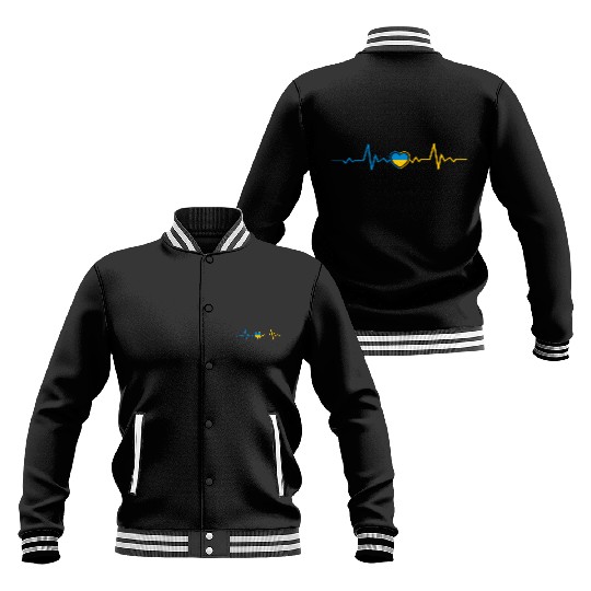 Ukrainian Flag Ukraine Heartbeat Ukrainian Herzsch Baseball Jackets