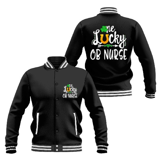 One Lucky Ob Nurse St Patricks Day Baseball Jackets