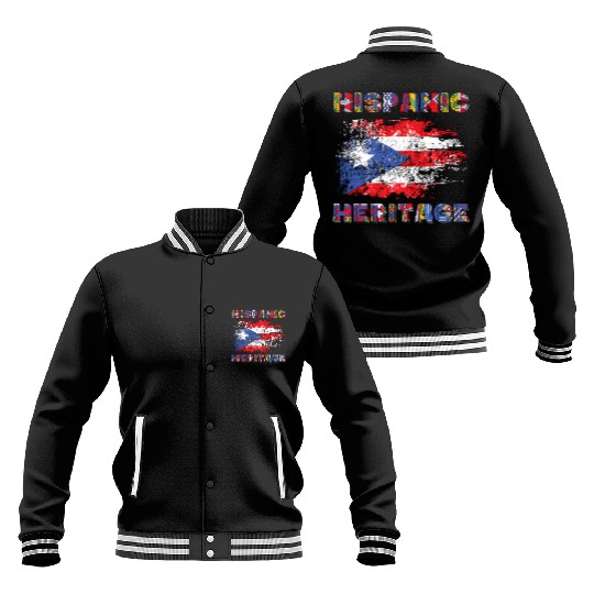 Puerto Rico Hispanic Heritage Month Baseball Jackets