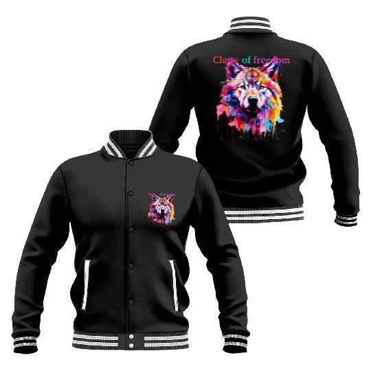 Lone Wolf in Multicolor Baseball Jackets
