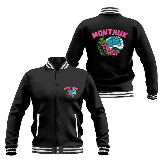 Montauk New York Summer Nyc Tropical Montaukett Baseball Jackets
