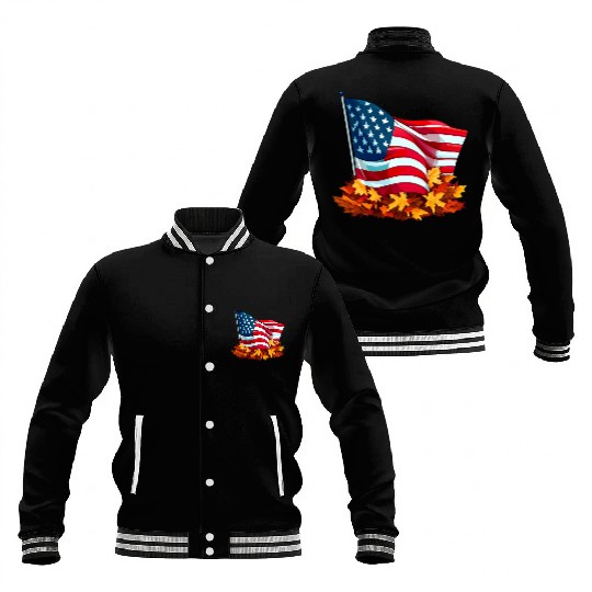 Autumn flag of the United States Baseball Jackets
