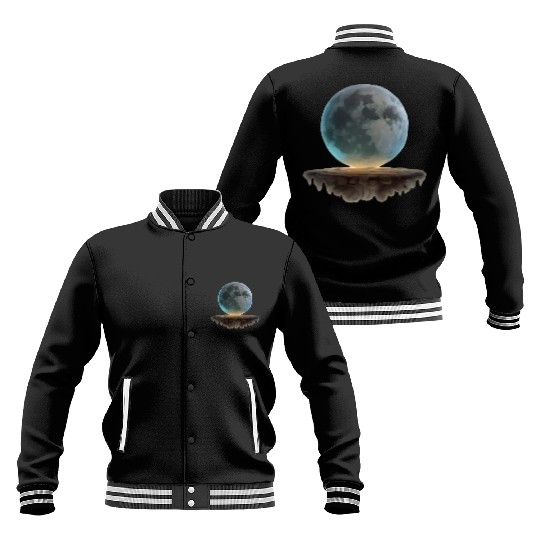 3 Dimensional (3D) Full Moon and Floating Island Baseball Jackets