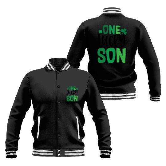 One Lucky Son Clover Shamrock Irish Ireland Baseball Jackets