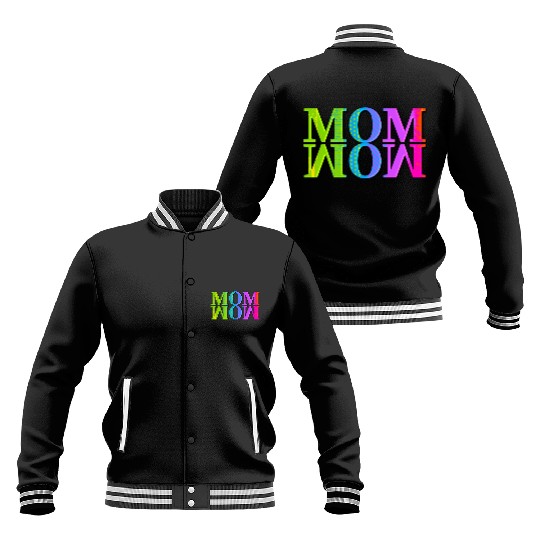 mama mom wow mothers day funny cute family mother Baseball Jackets