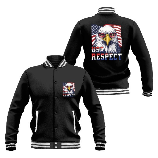 gift idea bald eagle american flag Baseball Jackets