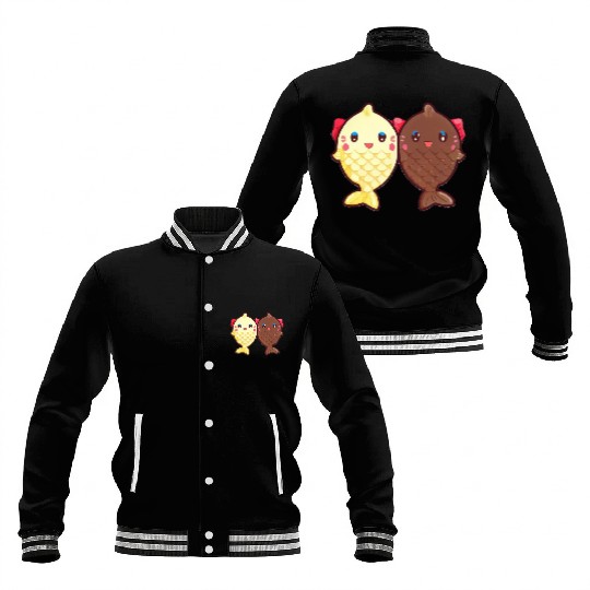 Taiyaki Cute Fish Japanese Sweet Ice Cream Dessert Baseball Jackets