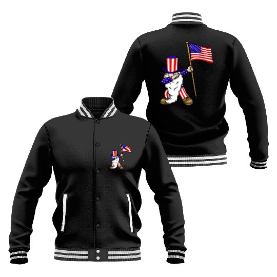 4th of July Gnome Dab Baseball Jackets
