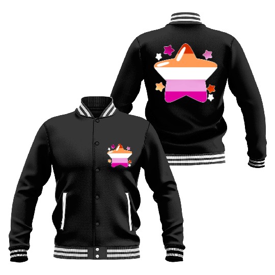 Lgbtq Pride Flag Stars Lesbian Baseball Jackets