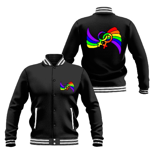 Gender lesbians logo in rainbow colors Baseball Jackets