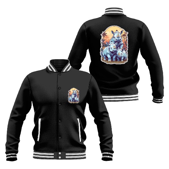 Rhinos Kawaii Baseball Jackets