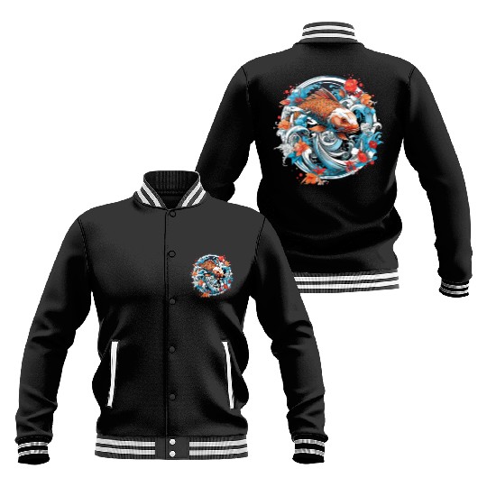 Koi Fish Koi Carp Japanese Koi Garden-Pond Koi Baseball Jackets