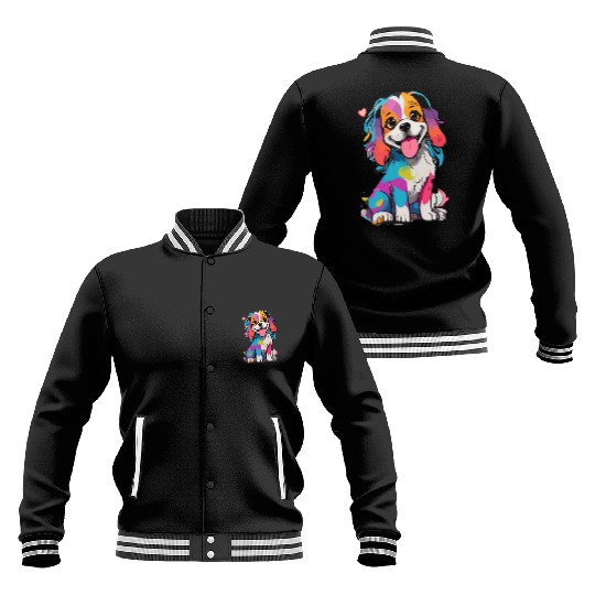 Colorful Cute Dog for Dog Lovers Baseball Jackets