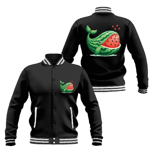 Melon Whale Funny Animal Made Of Vegetables Baseball Jackets