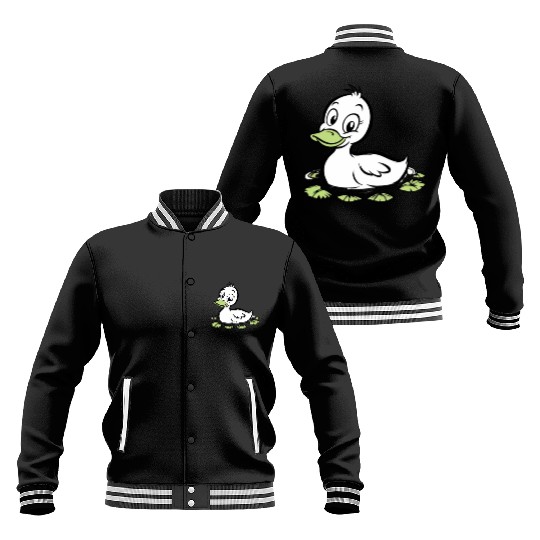 Cute duck swimming in a swamp Baseball Jackets