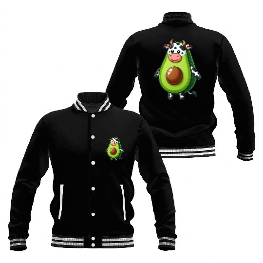 Avocado cow Baseball Jackets