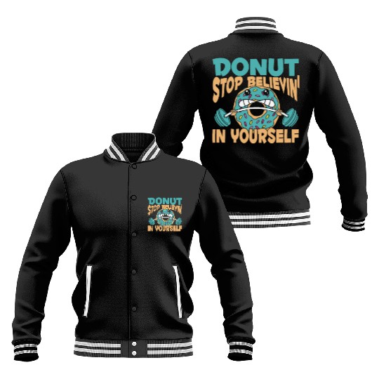 Fitness Donut Funny Donut Gym Baseball Jackets