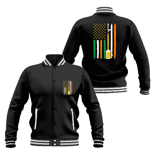 American Irish Flag Beer Baseball Jackets