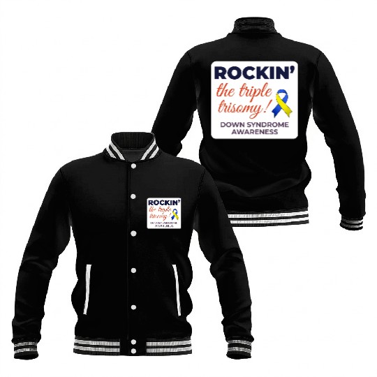 Down Syndrome Awareness Triple Trisomy Rock Baseball Jackets