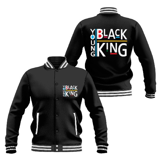 Young Black King African American Baseball Jackets