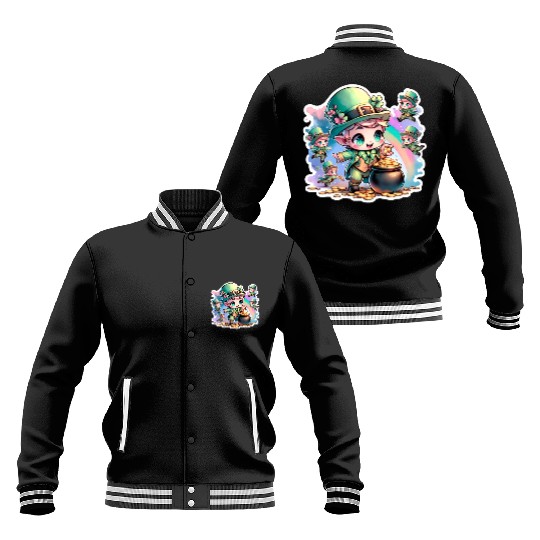 Saint Patrick's Day Chibi Leprechauns Baseball Jackets